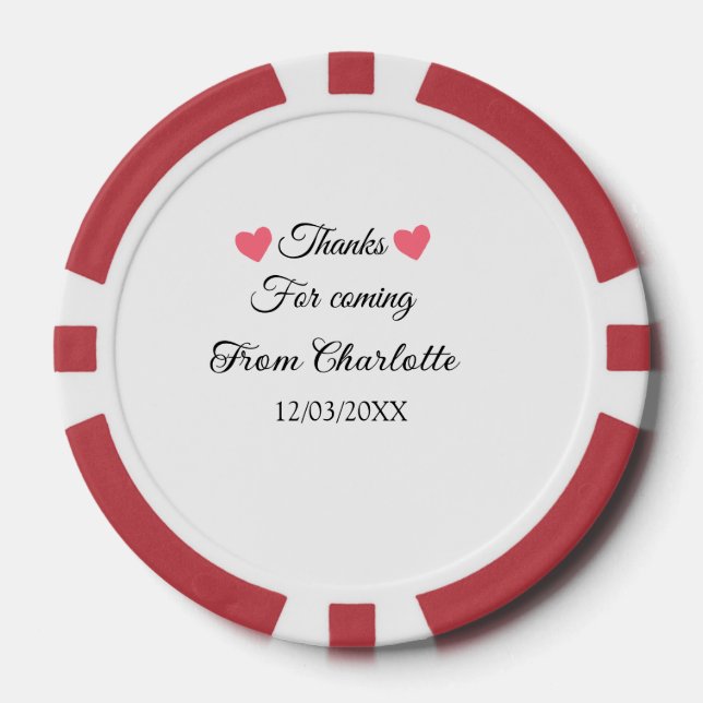 Danke für die kommende Nachricht mit Namen Pokerchips (Vorderseite)