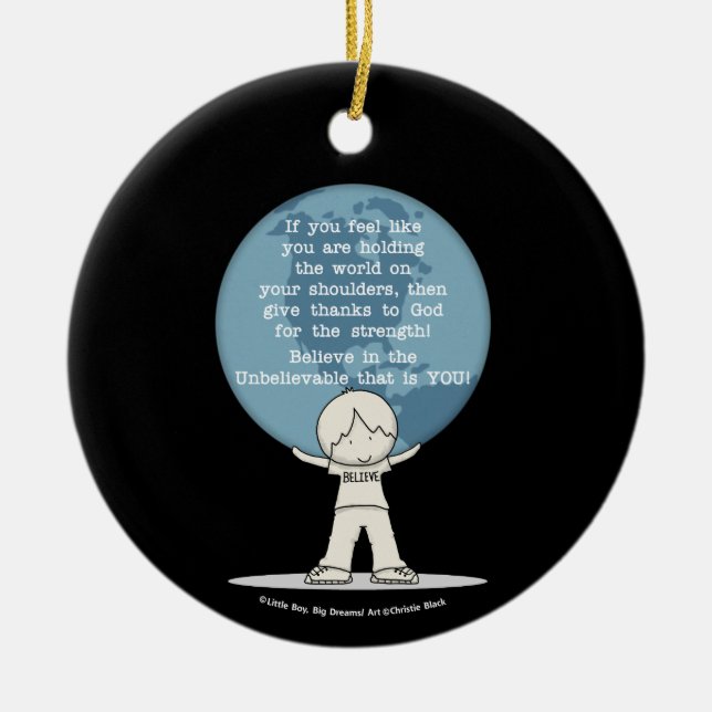 Danke für die Kraft Keramik Ornament (Vorne)