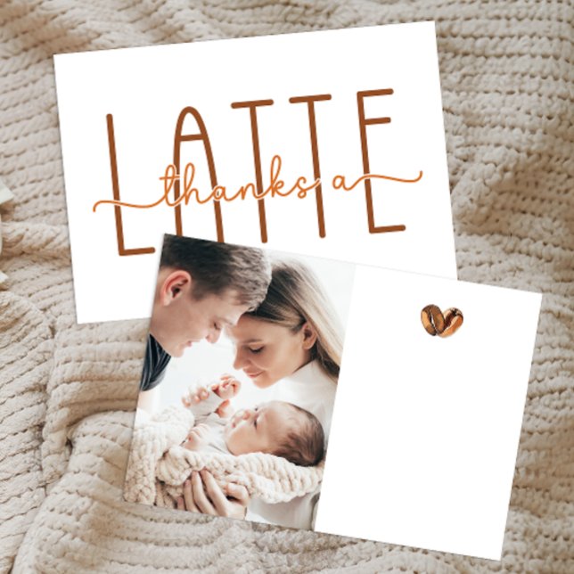 Danke für die Latte Coffee Baby Dusche (Thanks A Latte Blank Writing Card)