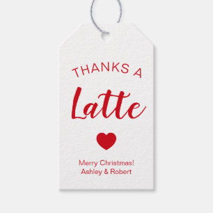 Danke für die Latte Coffee Tags für den Weihnachts Geschenkanhänger