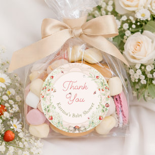 Danke für die Little Love Bug-Baby-Party Runder Aufkleber