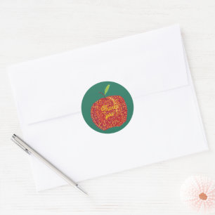Danke für die Pointillismus-Apfel-Aufkleber Runder Aufkleber
