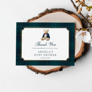Danke für die preppy Polo-Teddybär-Baby-Party Begleitkarte