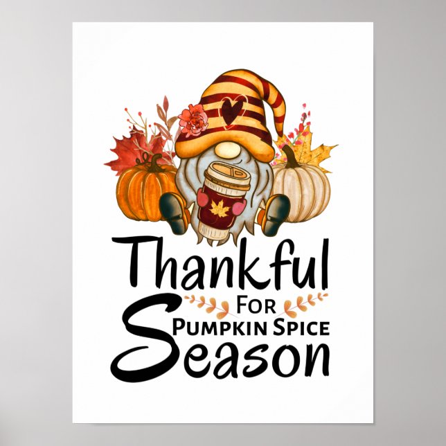 Danke für die Pumpkin Gewürzsaison Gnome Poster (Vorne)