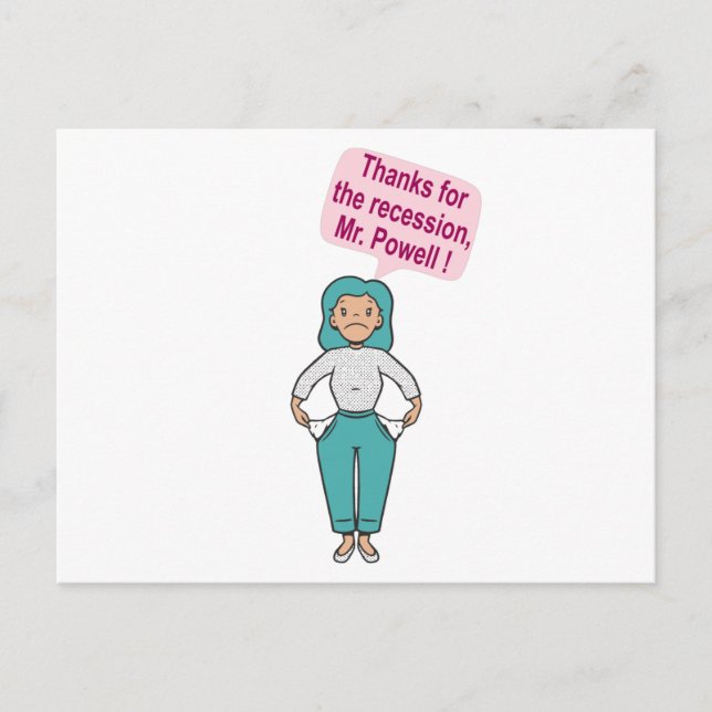 Danke für die Rezession, Herr Powell Postkarte (Vorderseite)