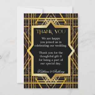 Danke für die Roaring Twenties Gatsby Hochzeit Einladung