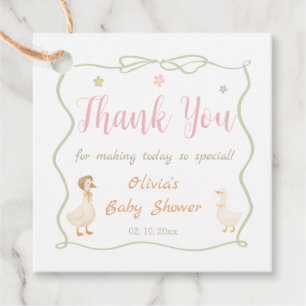 Danke für die rosa dumme Gans Baby Shower Geschenkanhänger