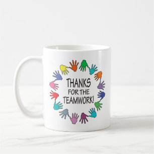 Danke für die Teamarbeit Hände Würdigung Kaffeetasse