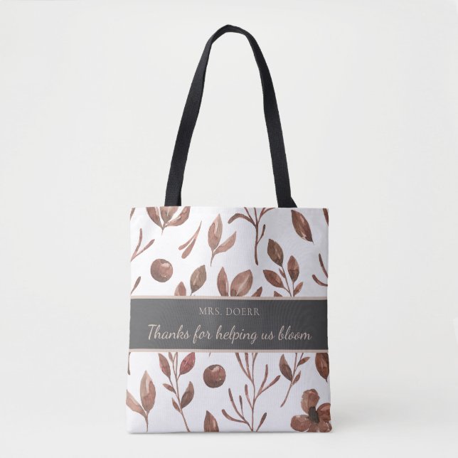 Danke für die Unterstützung der Bloom-Lehrer-Tasch Tasche (Vorderseite)