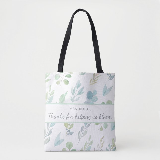 Danke für die Unterstützung der Bloom-Lehrer-Tasch Tasche (Vorderseite)