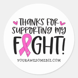 Danke für die Unterstützung meines Brustkrebs-Kamp Runder Aufkleber
