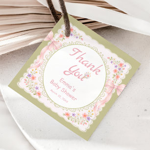 Danke für die Wildblumen-Baby-Party 'Baby in Bloom Geschenkanhänger