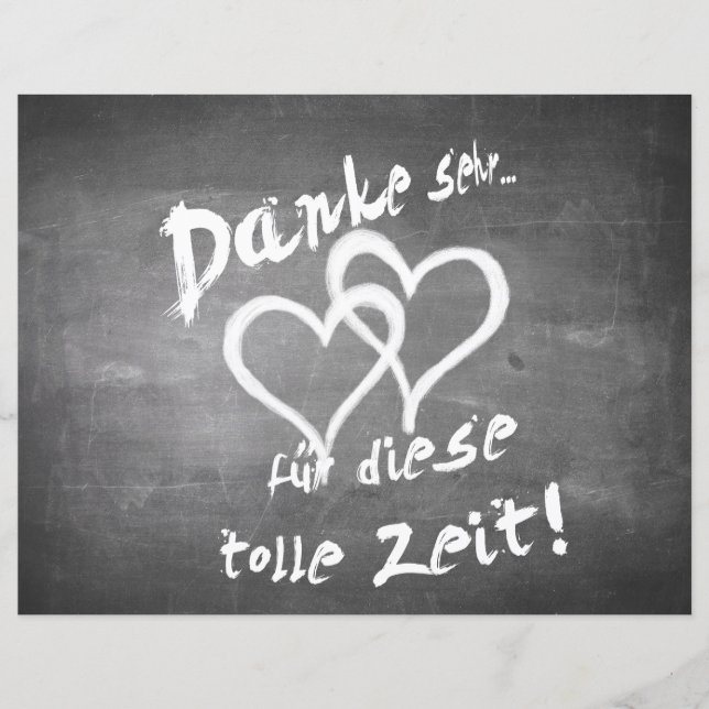 Danke für diese tolle Zeit auf einer Kreidetafel (Vorderseite)