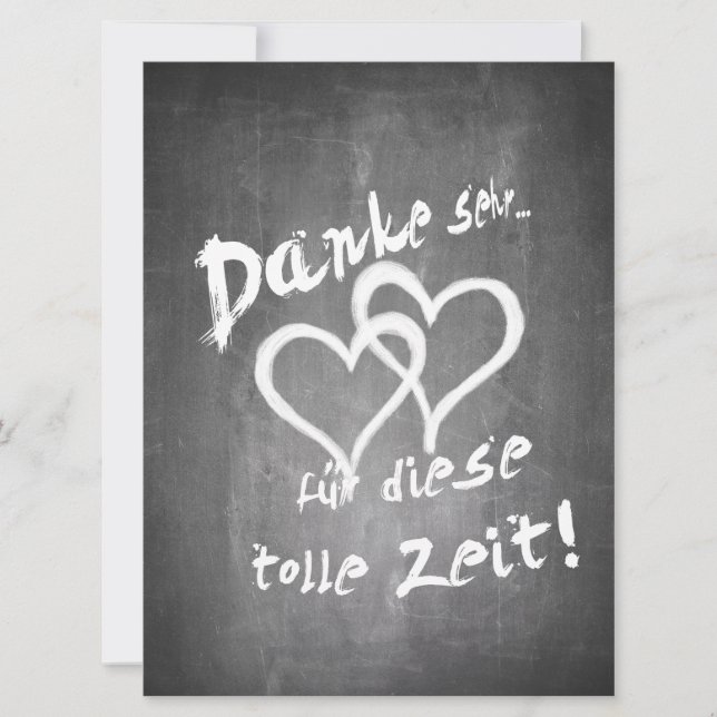 Danke für diese tolle Zeit auf einer Kreidetafel (Vorderseite)