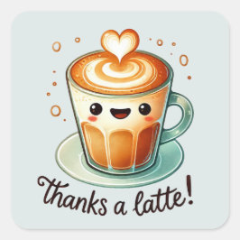Danke für einen Latte Pub Quadratischer Aufkleber