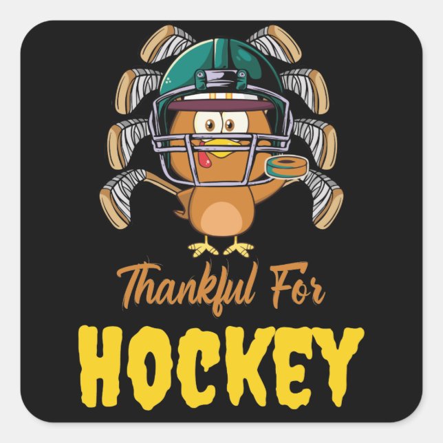 Danke für Hockey Türkei Erntedank Quadratischer Aufkleber (Vorderseite)