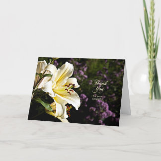 Danke für Ihr Beileid, mit weißer Lilie