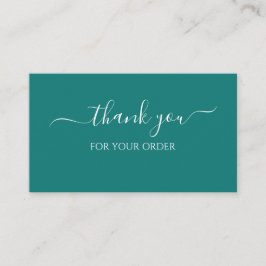 Danke für Ihre Bestellung Teal Business Einlegekar Visitenkarte