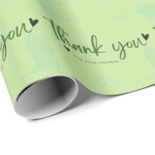 Danke für Ihre Freundlichkeit Grünes Aquarell-Gesc Geschenkpapier