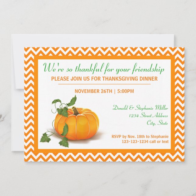 Danke für Ihre Freundschaft - Abendessen einladen Einladung (Vorderseite)