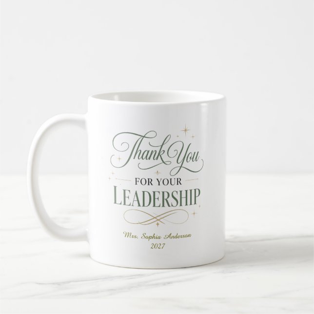 Danke für Ihre Führung Personalized  Kaffeetasse (Links)