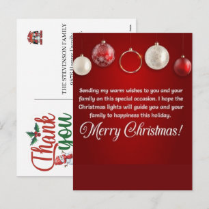 Danke für Ihre Geschäftschristmas-Karten Feiertagspostkarte