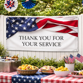 DANKE FÜR IHREN DIENST Amerikanische Flagge Banner