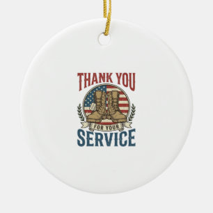 Danke für Ihren Dienst Militärstiefel-Shirt De Keramik Ornament