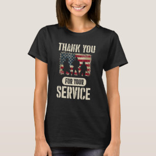 Danke für Ihren Dienst Patriotische Veteranen D T-Shirt