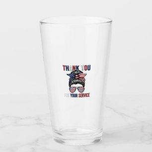 Danke für Ihren Dienst Patriotischer Unordentliche Glas