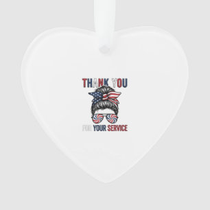 Danke für Ihren Dienst Patriotischer Unordentliche Ornament