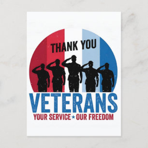 Danke für Ihren Dienst: Veterans Day 2025 Feiertagspostkarte