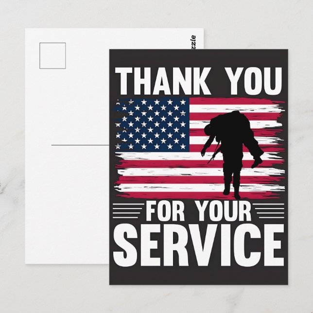 Danke für Ihren Dienst: Veterans Day 2025 Postkarte (Vorne/Hinten)