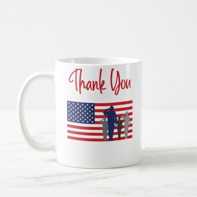 Danke für Ihren Service-patriotischen Veteran Kaffeetasse (Links)