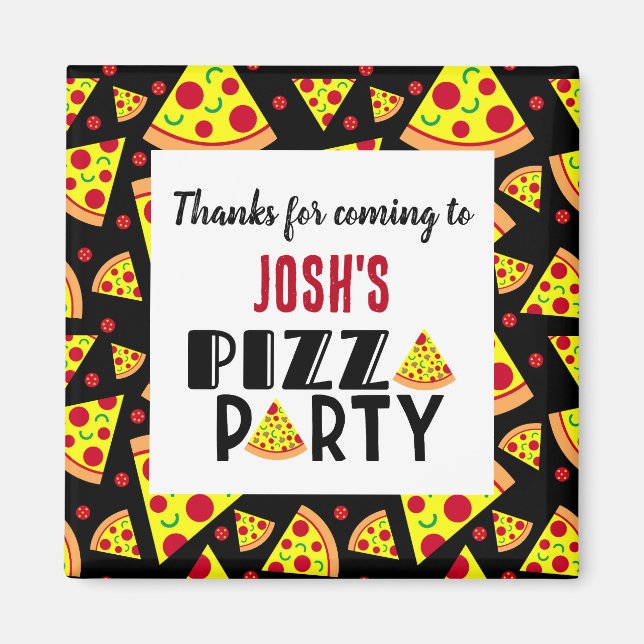 Danke für Kids Pizza Birthday Party Gefallen Magnet (Vorne)
