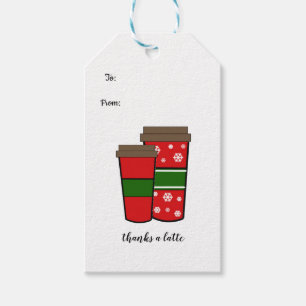 Danke für Latte Holiday-Drinks Geschenkanhänger