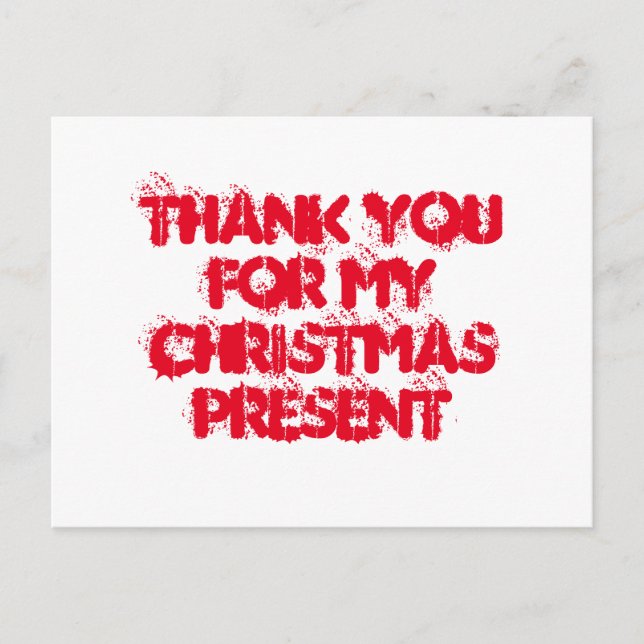 Danke für mein Weihnachtsgeschenk Postkarte (Vorderseite)