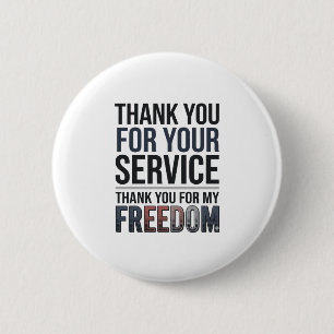 Danke für meine Freiheit Patriotisches Veteran-Shi Button