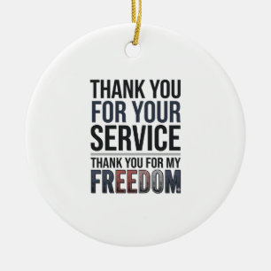 Danke für meine Freiheit Patriotisches Veteran-Shi Keramik Ornament