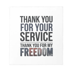 Danke für meine Freiheit Patriotisches Veteran-Shi Notizblock