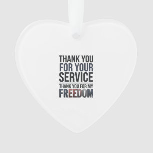 Danke für meine Freiheit Patriotisches Veteran-Shi Ornament