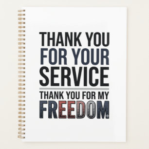 Danke für meine Freiheit Patriotisches Veteran-Shi Planer