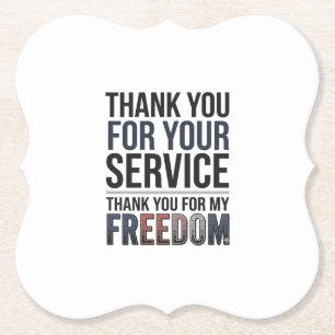 Danke für meine Freiheit Patriotisches Veteran-Shi Untersetzer