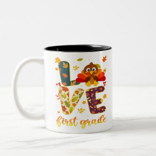 Danke für meinen Erntedank Tee der ersten Klasse Zweifarbige Tasse