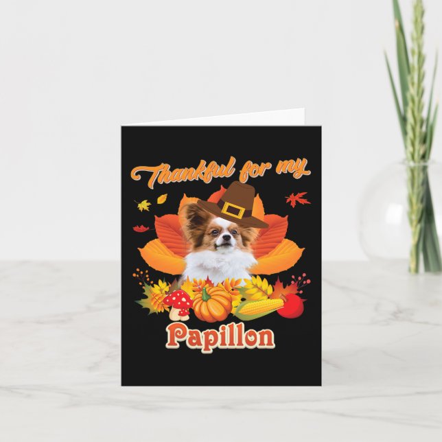 Danke für meinen Papillon Dog Erntedank ich Pump Karte (Vorderseite)