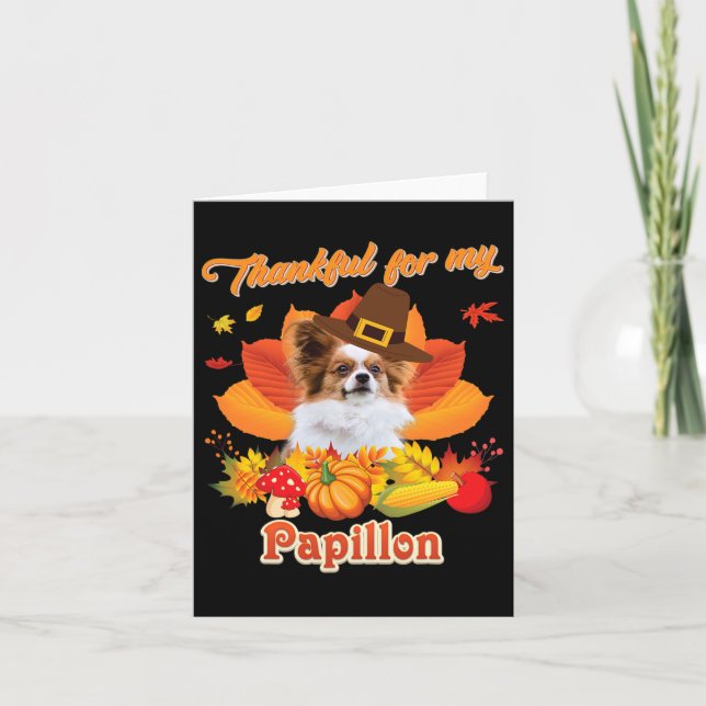 Danke für meinen Papillon Dog Erntedank ich Pump Karte (Vorderseite)