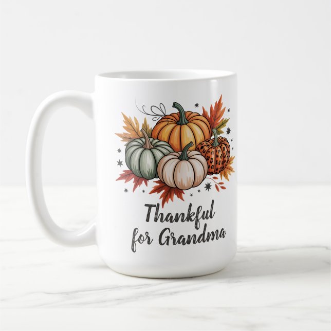 Danke für Oma Erntedank Pumpkins Kaffeetasse (Links)