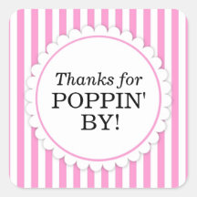 Danke für Poppin' By Square Aufkleber - Streifen