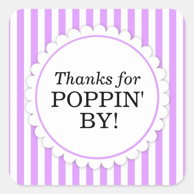Danke für Poppin' By Square Aufkleber - Streifen (Vorderseite)