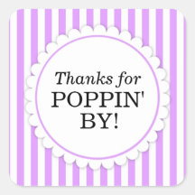 Danke für Poppin' By Square Aufkleber - Streifen